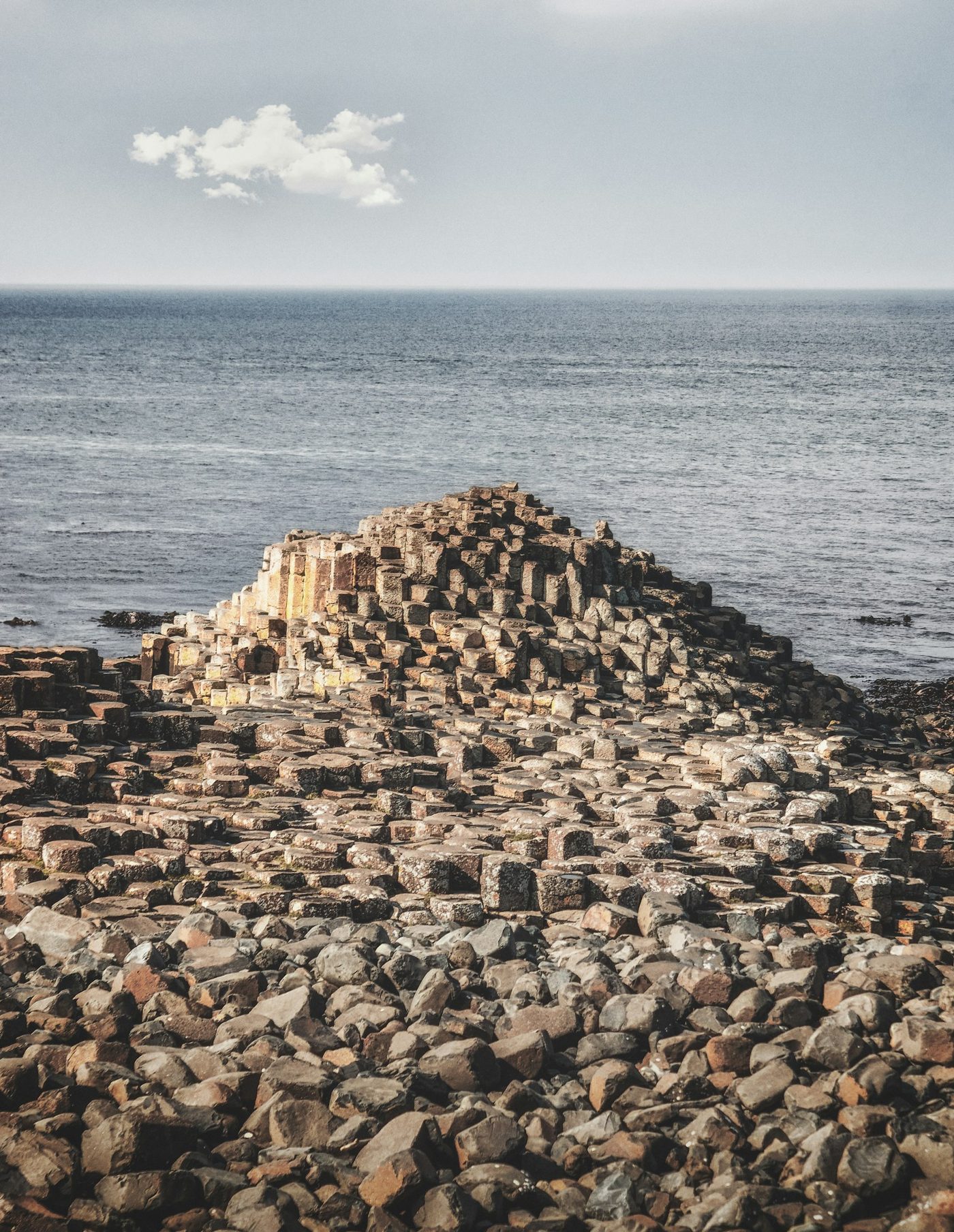 Hexagonal basalt columns at Giant's Causeway on the Causeway Coast